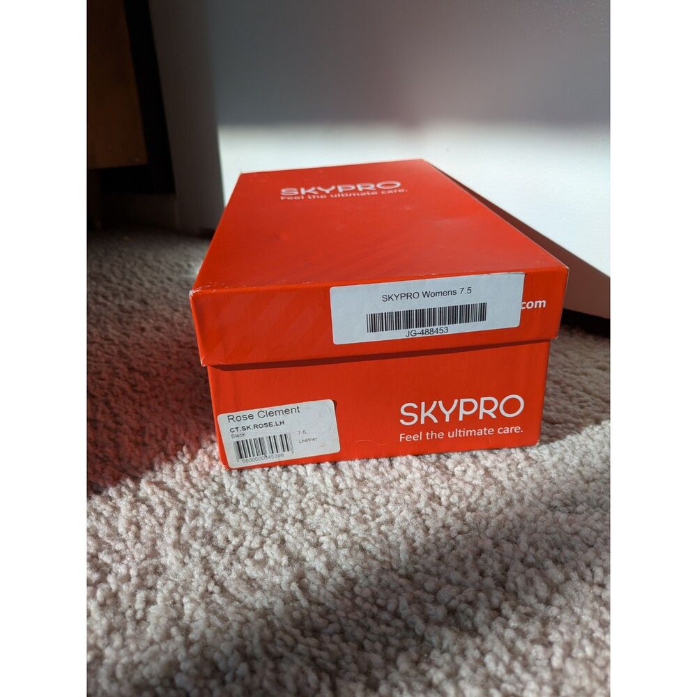 Sz 7.5 Skypro Rose Clement Black Leather Mid Heel Pumps - Picture 7 of 8